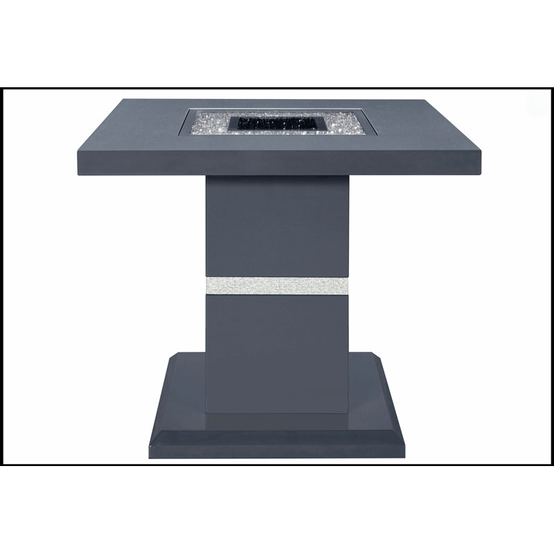 Ariya Dark Gray End Table With High-Gloss Finish And Glitter Detailing For Modern Elegance And Versatility, Dark Gray 
