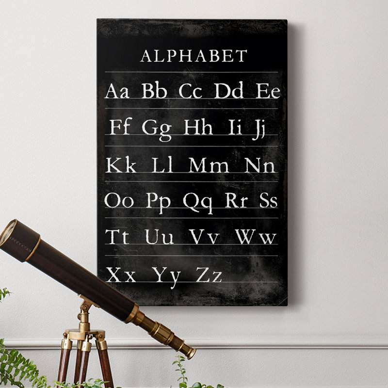 " Alphabet Chart ", 27" H x 18" W x  1" D