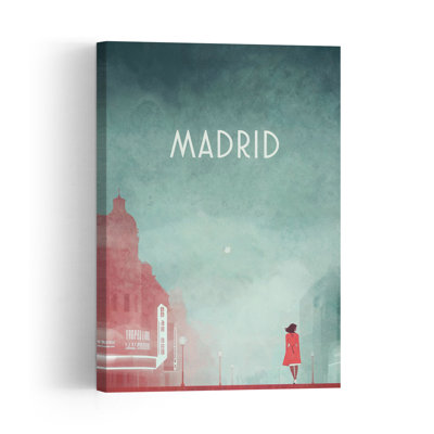 Madrid 1 - Gran Via - Affiche murale abstraite d'architecture contemporaine.