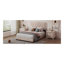 Structure de lit double rembourrée avec motif de rivets, lit plateforme moderne en velours avec tête de lit capitonnée, beige-1883005070-1883005056