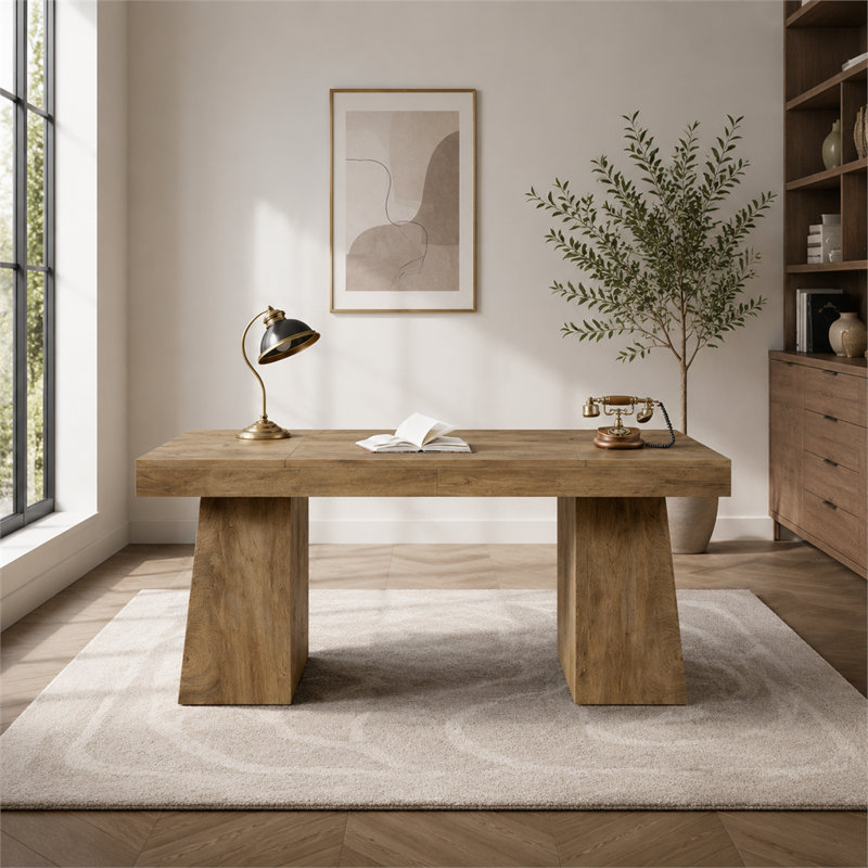 Solid Wood and MDF Solid Wood Executive Desk