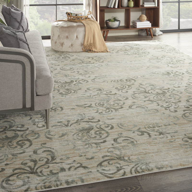 Tapis blanc rétro Alana, Rectangle 9 pi x 12 pi