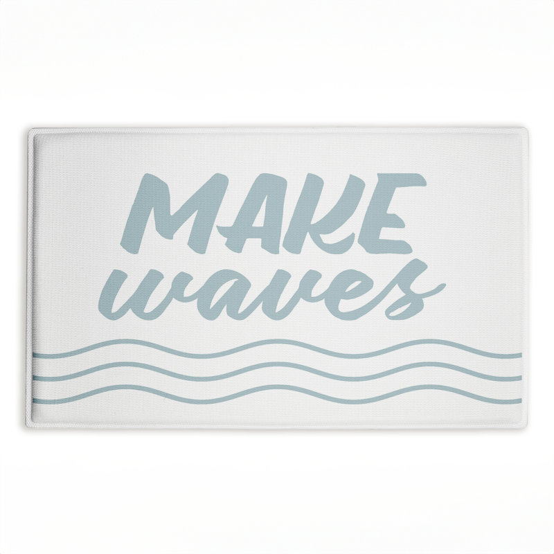 Tapis de bain et tapis de bain Surf's Up over Blue, Surfer sur bleu
