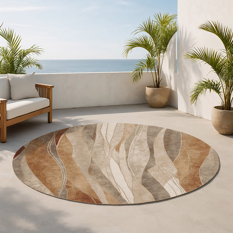 Tapis intérieur et extérieur Twilight Sands, Rond 5 pi