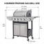 Barbecue au propane à 4 brûleurs Endark, barbecue en acier inoxydable avec 1 brûleur latéral