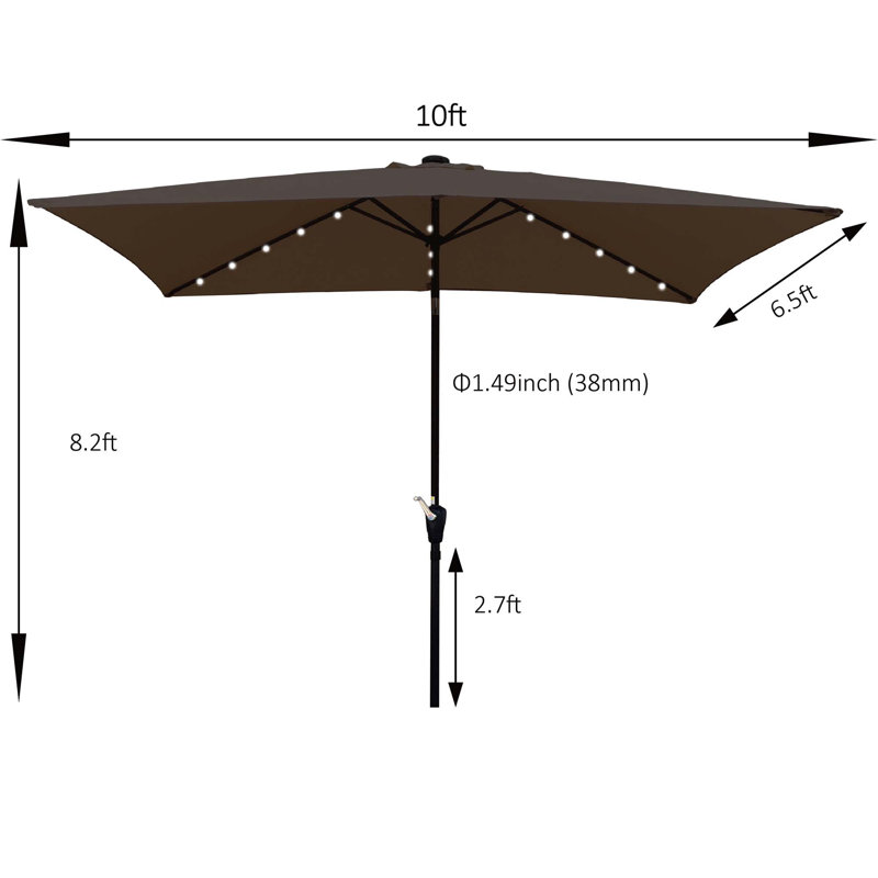 Versatile Rectangular Patio Umbrella with Advanced Features for Outdoor Enjoyment