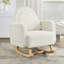 Chaise berçante d'appoint avec dossier incurvé et coussin, confort ultime pour votre maison, velours en peluche