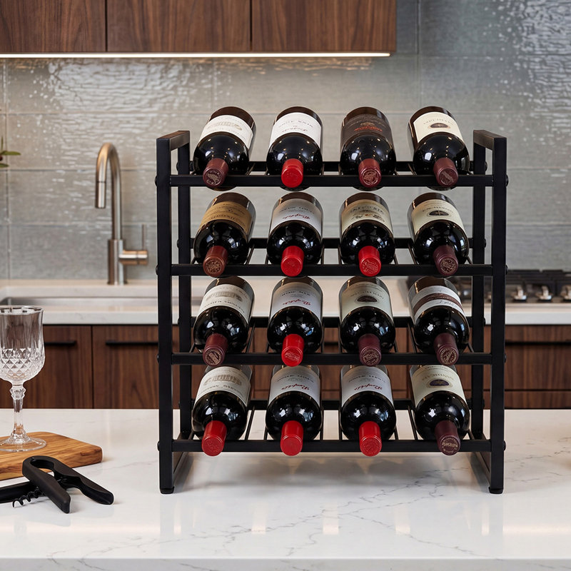 Wine Bottle Rack Black