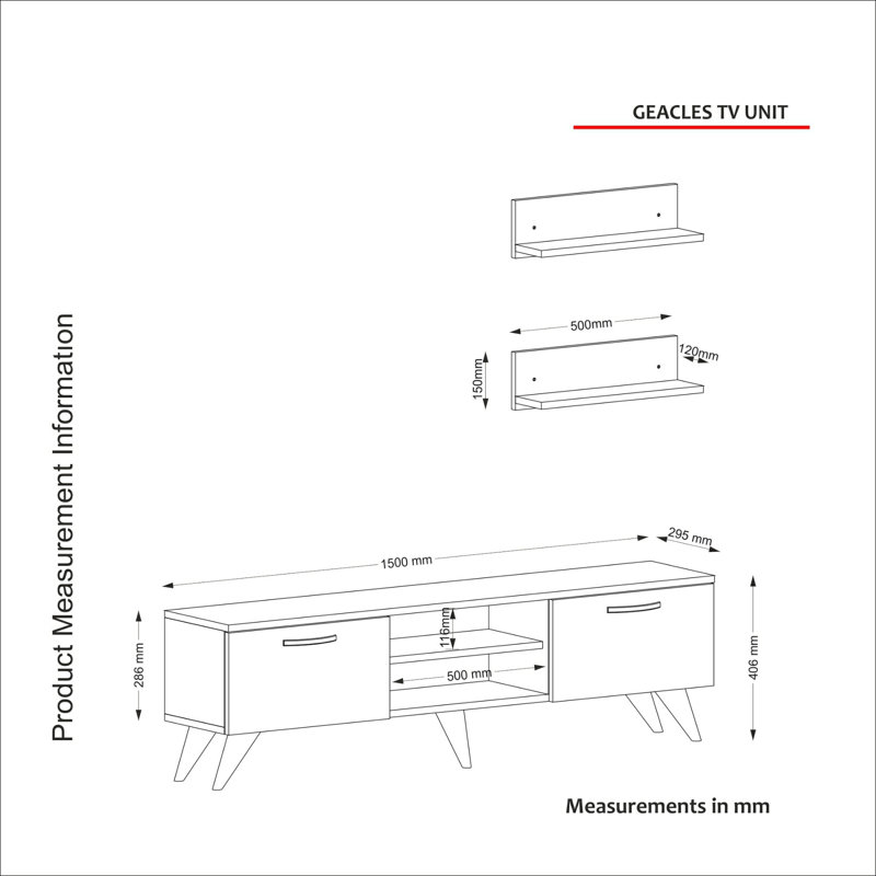 Unfinished TV Stand for TVs up to 55", Walnut