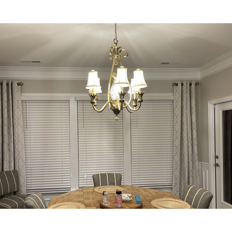 Plantation 7 Light Chandelier, Burnished Brass