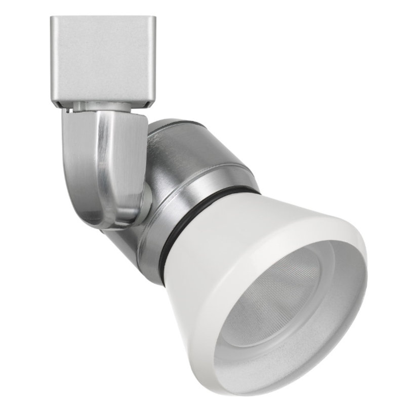 Tête de luminaire de rail del, Blanc, Acier brossé