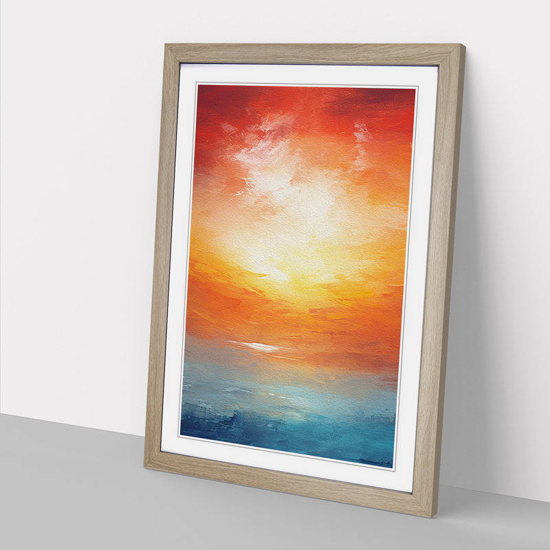 Sunset Abstract No.3 - Framed Print, Oak, 64cm H x 46cm W x 2cm D