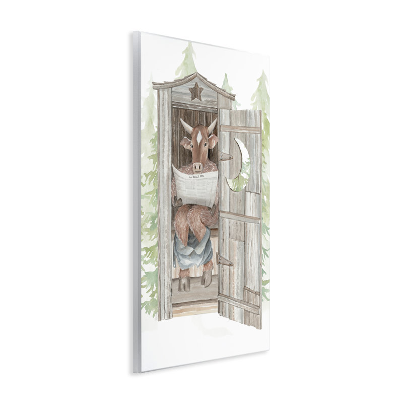 Plaque murale de lecture Daily Moo Outhouse, design par Cindy Jacobs, H 15 po x l 10 po