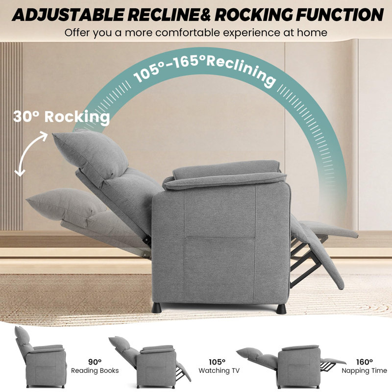 Fauteuil inclinable électrique avec massage par vibration et chaleur, canapé réglable avec télécommande, fauteuil pour salon / bureau