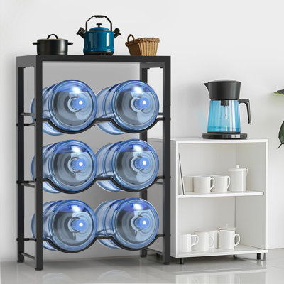 5 Gallon Water Bottle Holder For 6 Bottles, 3 Tiers Heavy-Duty Water Cooler Jug Rack