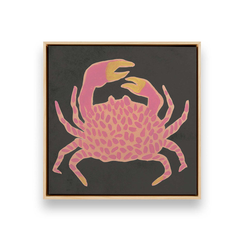 «Party Crab I» par June Erica Vess, reproduction d'art sur toile, H 12 po x l 12 po, Maple