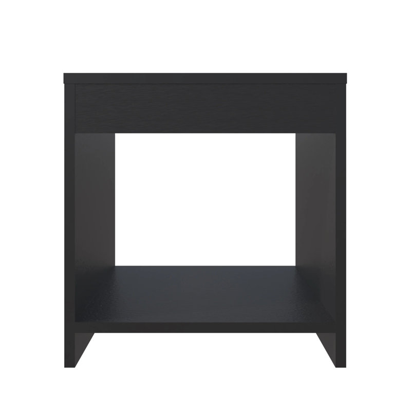 Table de chevet avec rangement ouvert, Noir