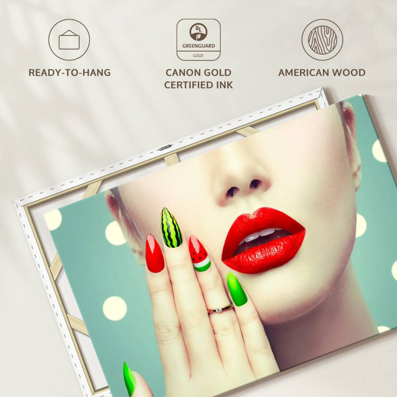 Shuttleworth Watermelon Designed Nails, 8" H x 12" W