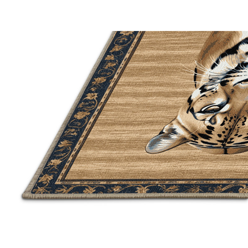 Washable Florida Panther Big Cats Area Rug, Round 7'