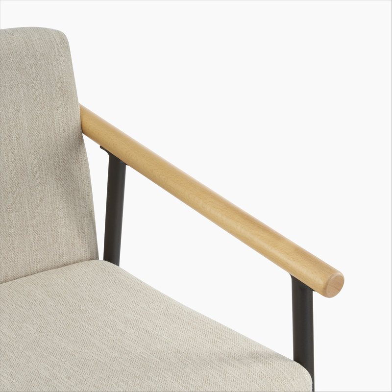 Counter Stool with iron frame-Set of 2-Espresso+Beige, Beige