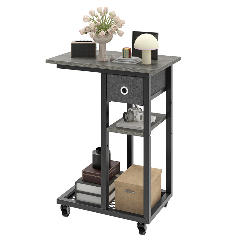 Wheel Side Table Set, Black, Grey