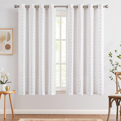 Amadas Linen Semi-Sheer Rod Pocket Curtain Pair