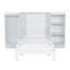 Lit simple espace avec tablettes de chevet et garde-robe - option de rangement blanc et blanc