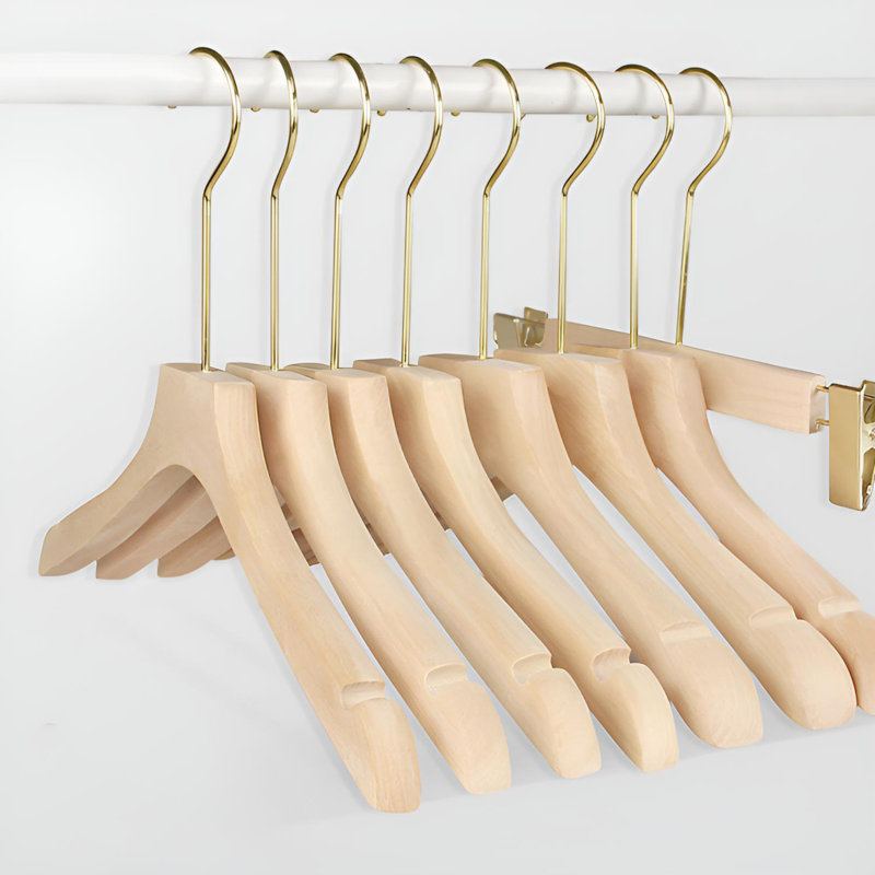 Cintres à vêtements professionnels - Bois robuste, 20