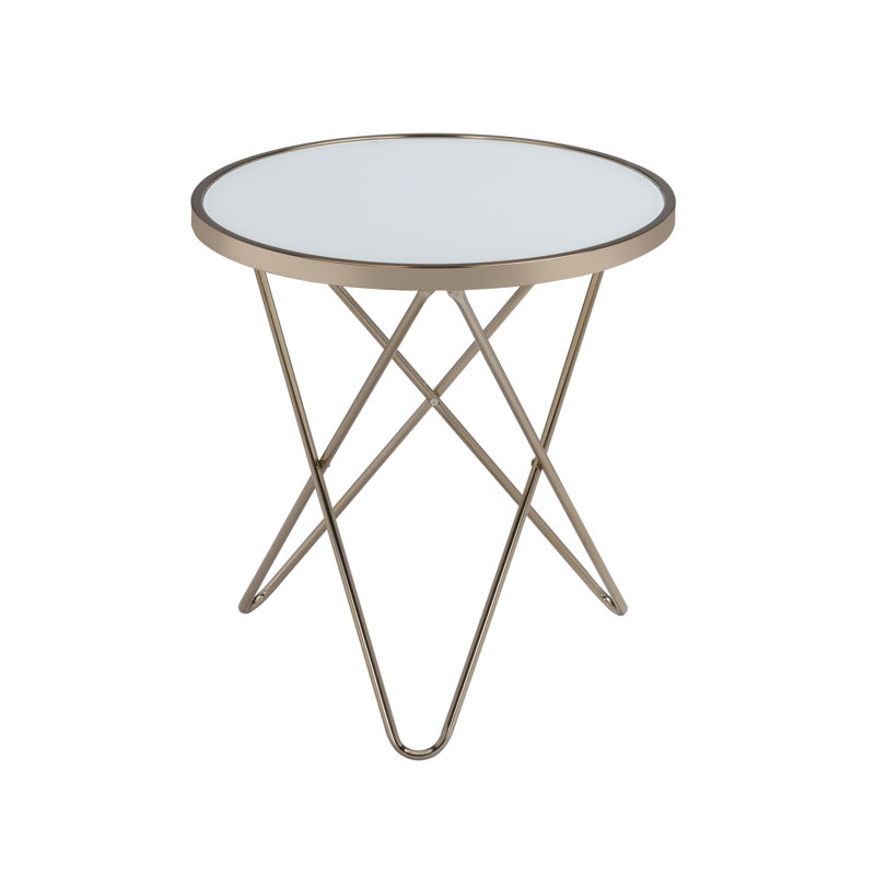Charmante table de bout en verre givré avec construction durable et attrait polyvalent