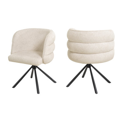 Lecia 270° Swivel Chenille Upholstered Office Chairs with Metal Base