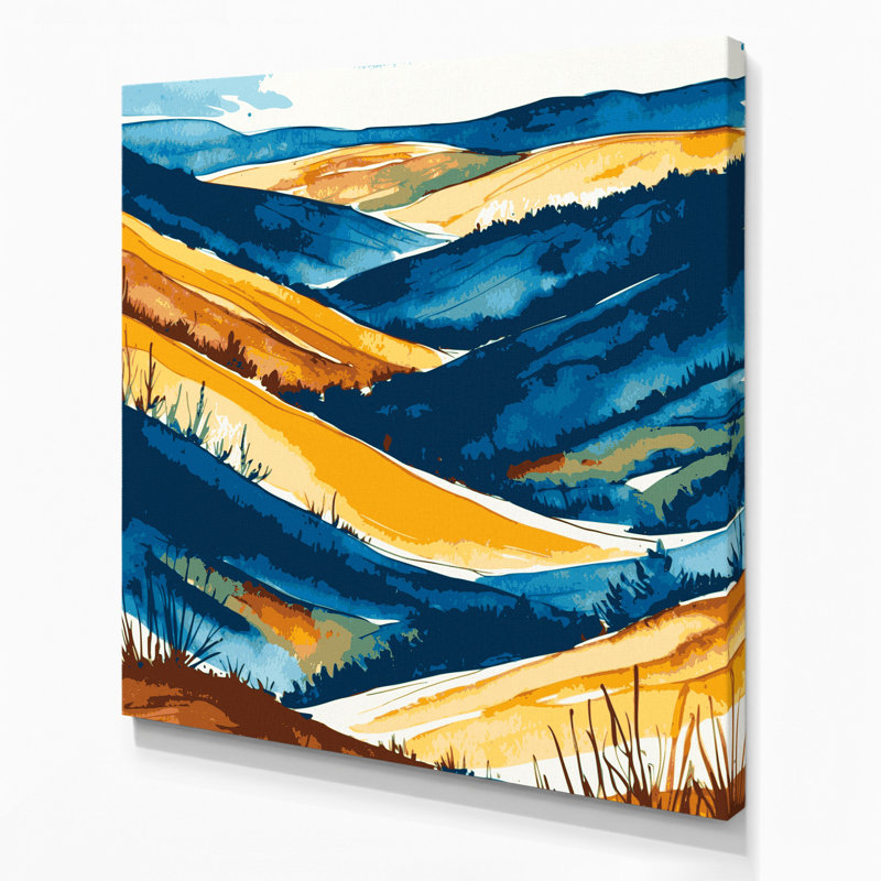 Watercolor Landscape 1 Grey Canvas Wall Art, 32" H x 32" W