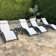 Outdoor Rust-Resistant Metal Chaise Lounge with Table
