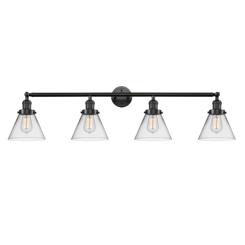 Éclairage pour salle de bain 4 lumières à intensité variable Gebhardt, Ampoule incandescente rétro de 60 watts, Transparent