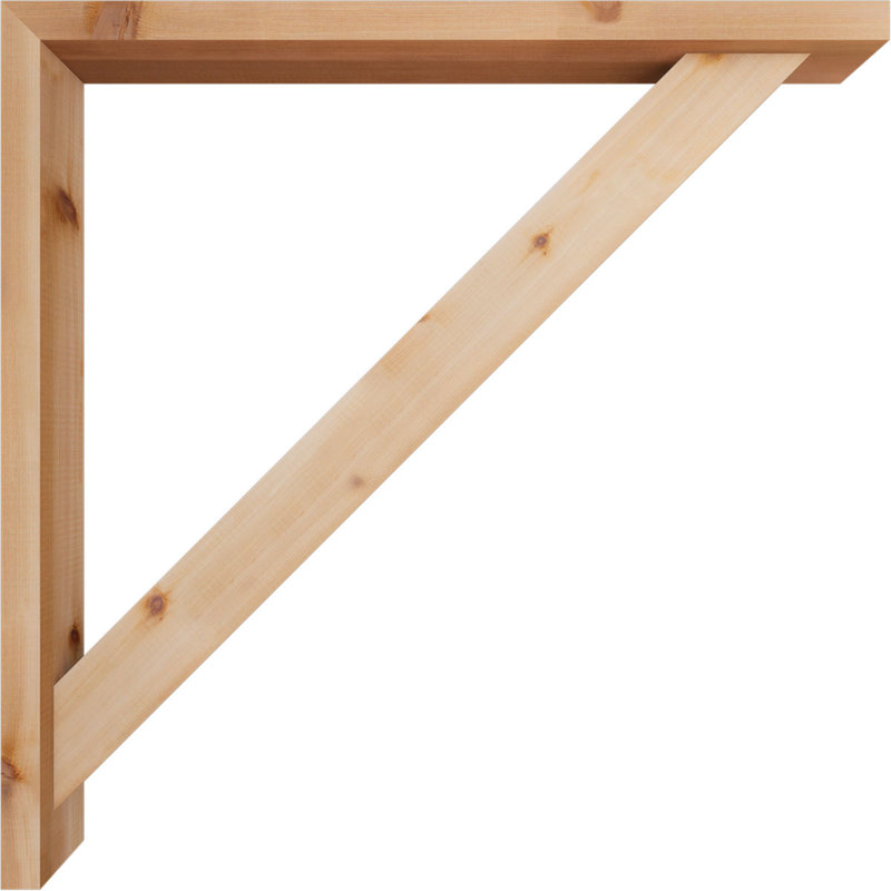 Traditional Block Bracket w/ Offset Brace, 34 x 34, 3 1/2"W Western Red Cedar (Smooth)