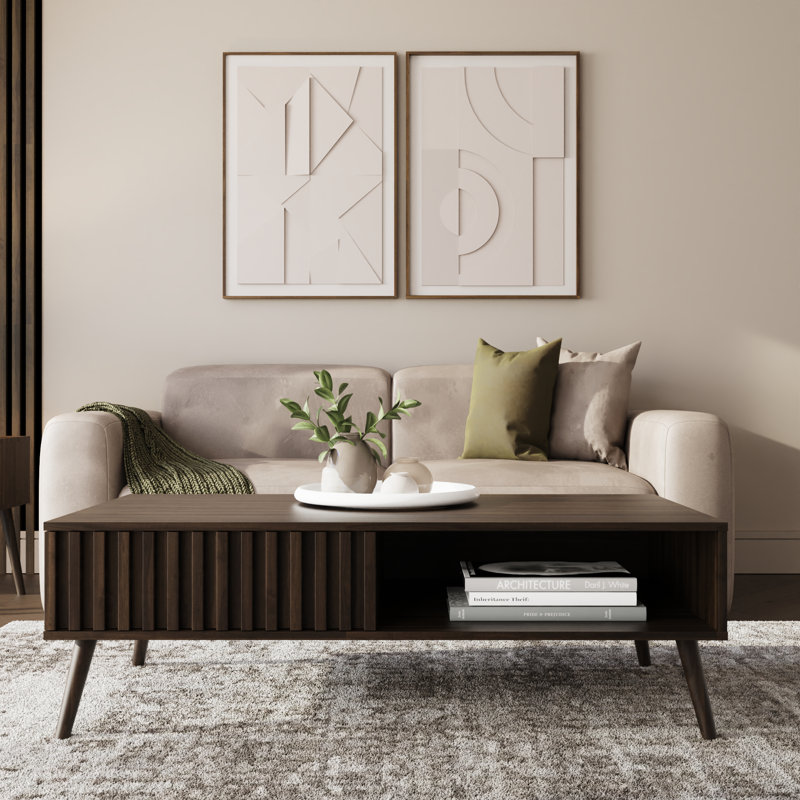 Gowans Coffee Table with Storage, Walnut
