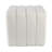 Decorative Ridged Square Ottoman For House Decor - Luxury Upholstered Pouf Footstool For Living Room Decor, Office Accent, Or Any Room - 16", White