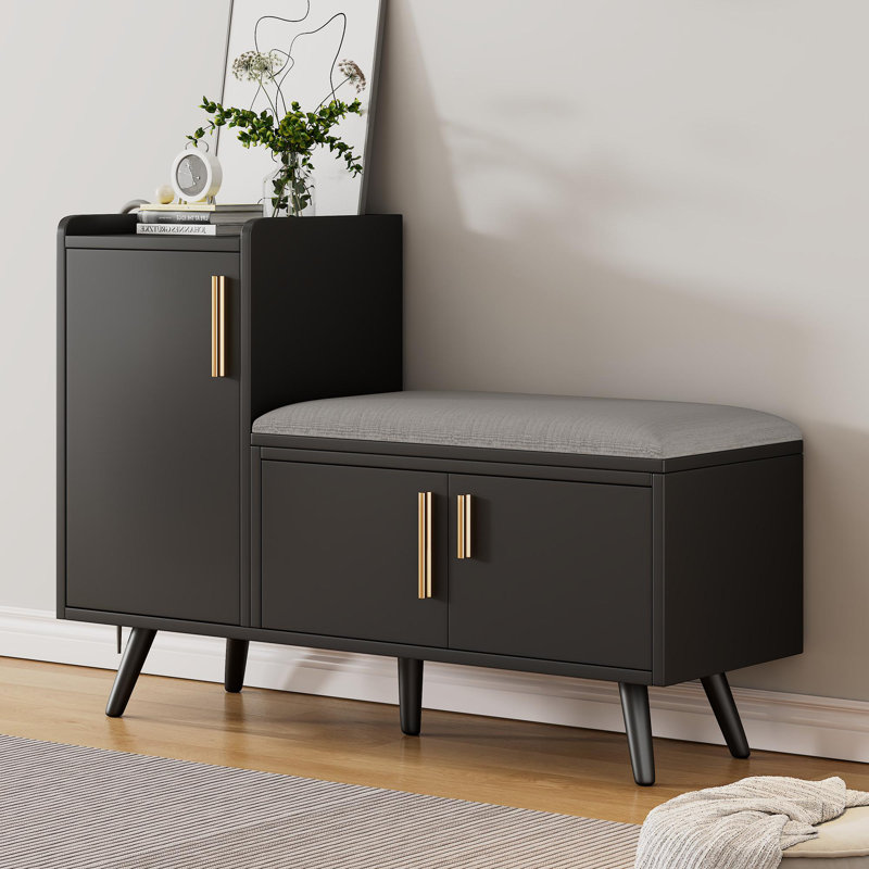 8 Pair Shoe Storage Cabinet, Black