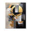 Gold Black Shapes In Harmony - Abstract Shapes Modern Wall Clock-279957548