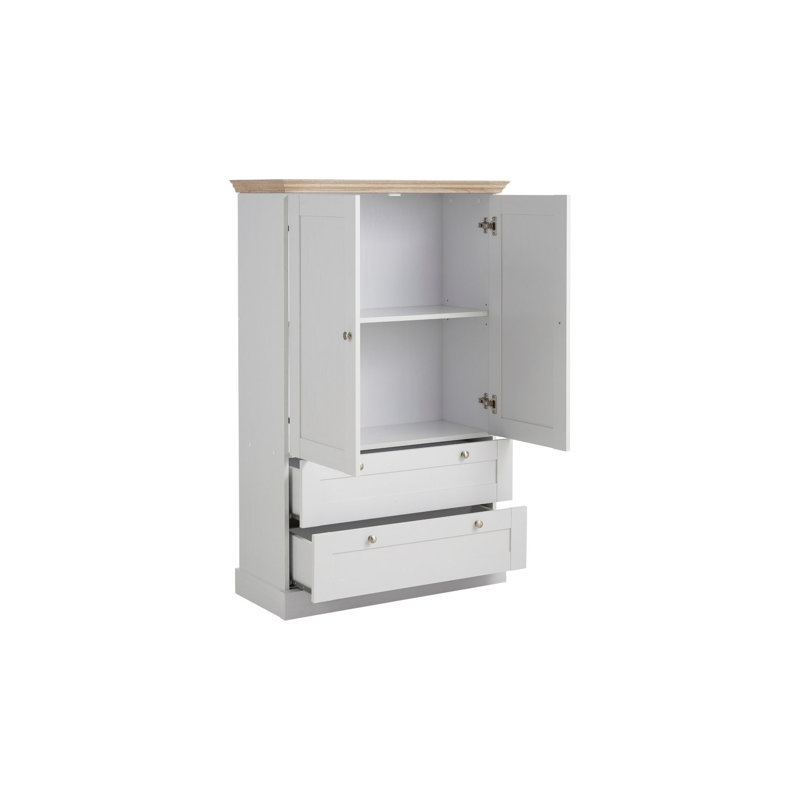 Rawls Manufactured Wood Wardrobe, White / Oak