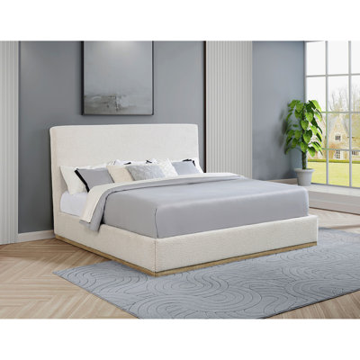 Talbot Cream Upholstered Eastern King Plaform Bed