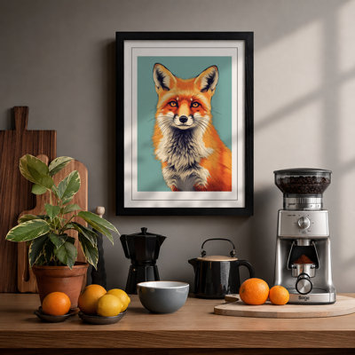 Fox Portrait Modern - Framed Print