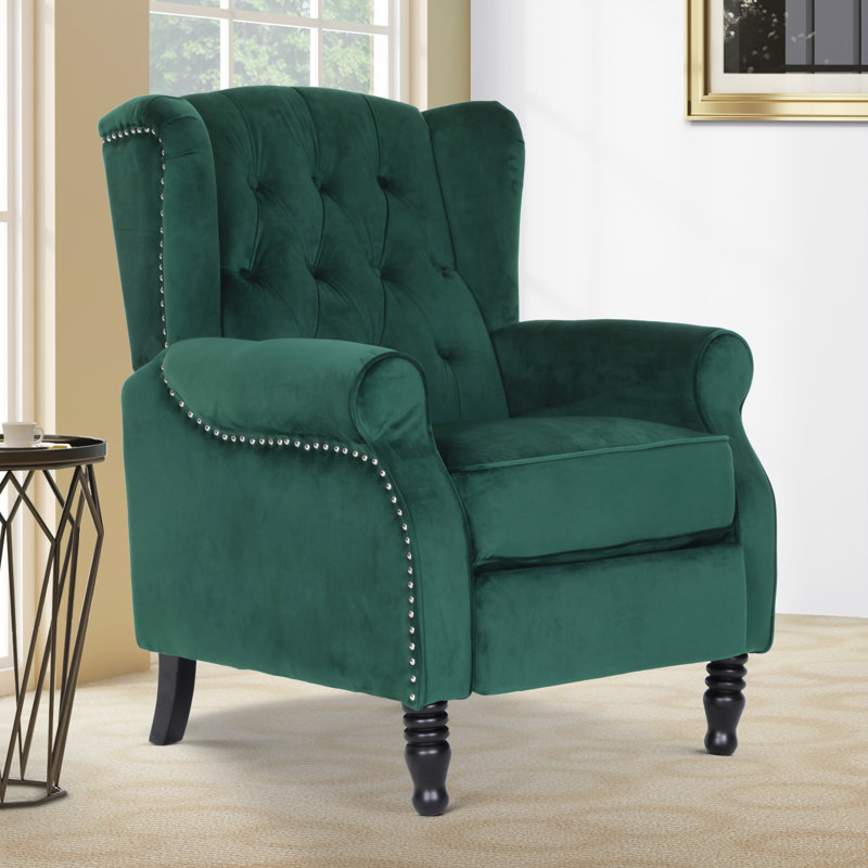 Doylestown 78cm Wide Wing Chair Recliner, Emerald Green