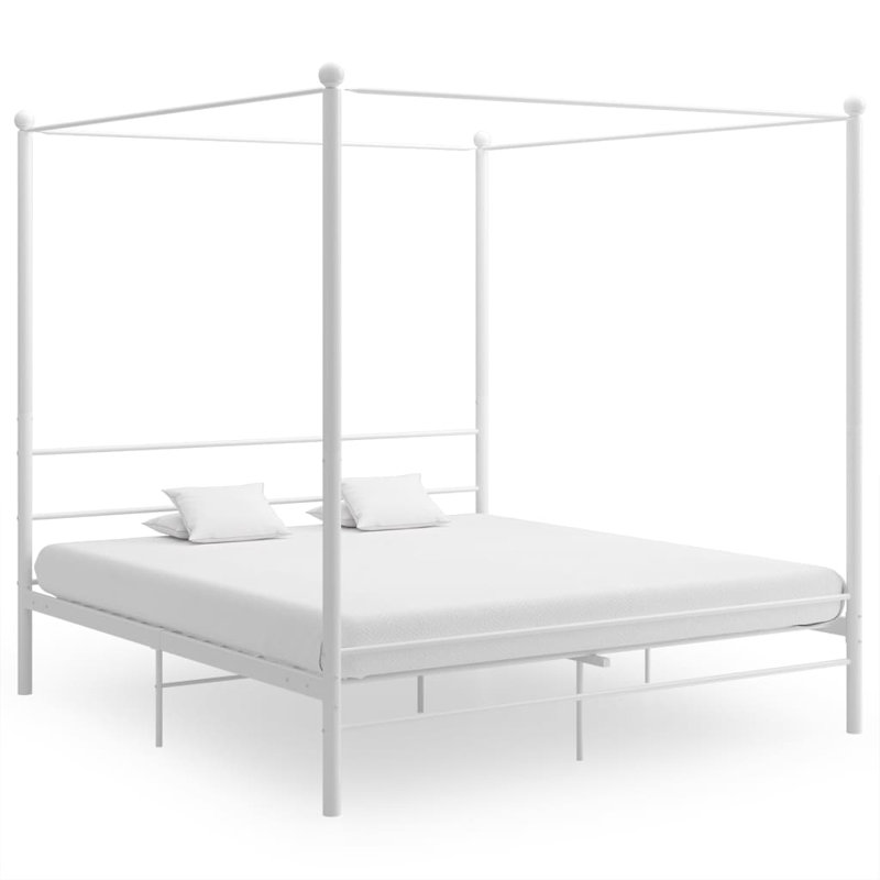 Azeezah Metal Bed, White, 260 x 220 cm