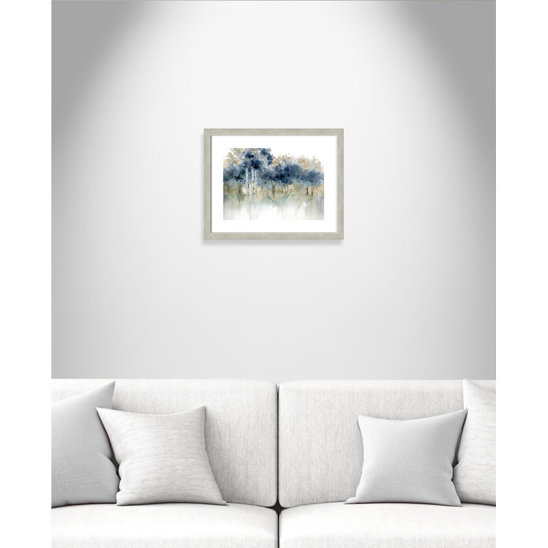 «Minyard Waters Edge I», reproduction d'art sur toile encadrée, 26 po x 36 po x 1,25 po, Argent chaleureux