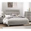 Très grand lit, gris rustique, meubles de chambre à coucher en bois avec rails gris, tête de lit en bois