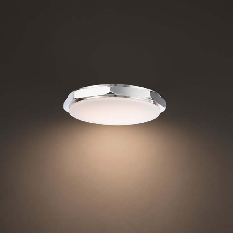 Grommet Dimmable LED Flush Mount With Color Temperature Switch From 2700K/3000K/3500K, Polished Nickel, 3000K