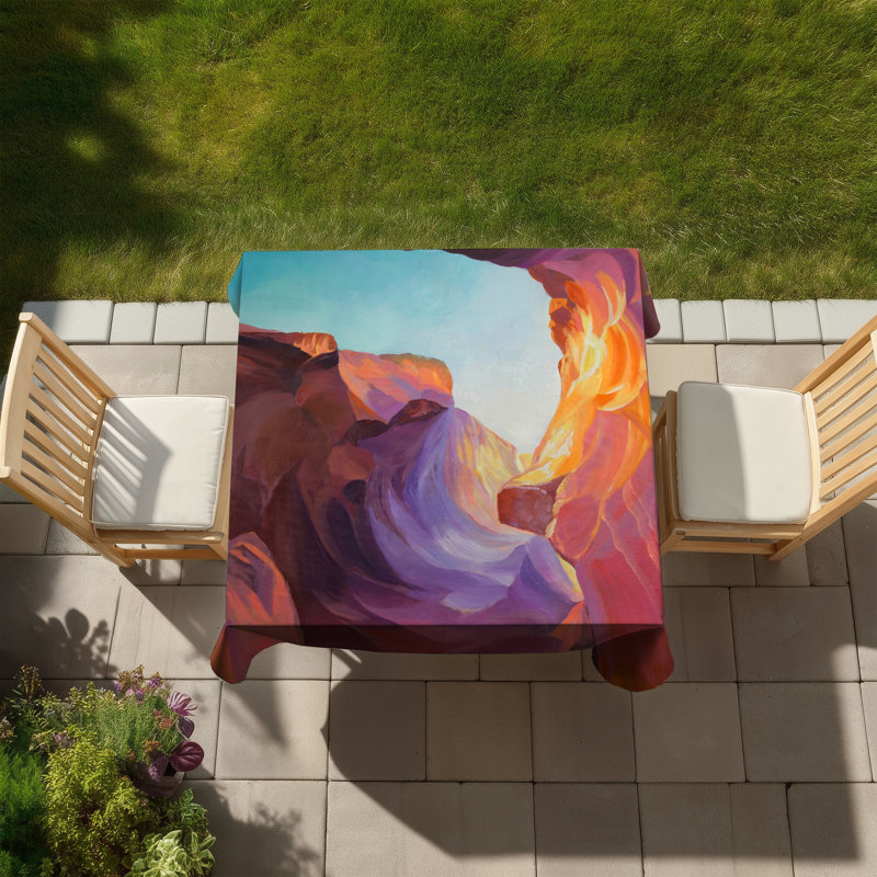 Antelope Canyon Purple Minerals Tablecloth | Indoor Outdoor Decor