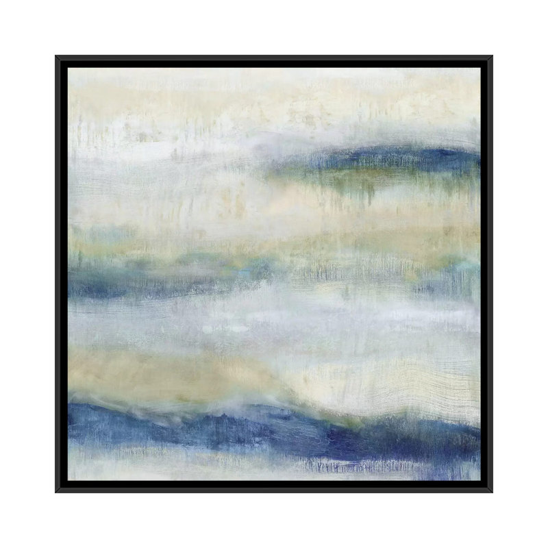 «Indigo Motion I», impression sur toile, H 26 po x l 26 po x P 1,5 po, Toile avec cadre noir, Pas de tapis