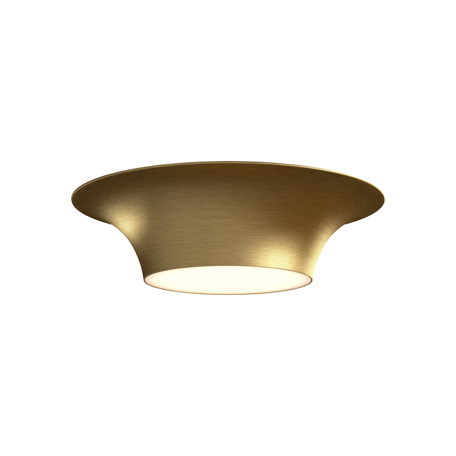 Alexia 2 Light Glass Flush Mount, Brushed Gold, 4.88" H x 16" W x 16" D