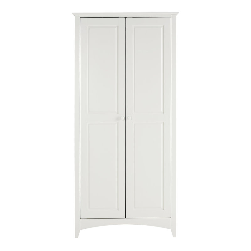 Derrickson 2 Door Solid Wood Wardrobe, White